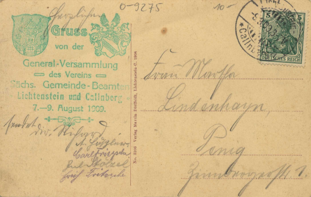 Alter Umschlag mit einem deutschen Stempel von 1909, frankiert "├ľsterreich - Deutschland - Cover nach Deutschland - 7. August 1909".